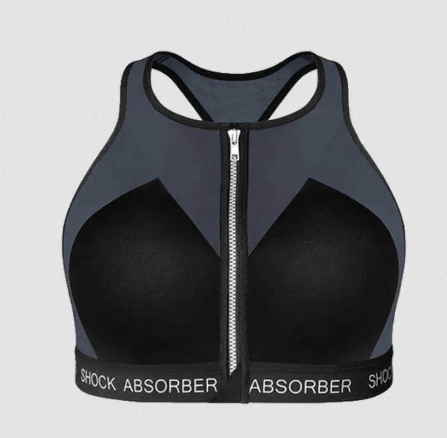 Sports bh med glidelås